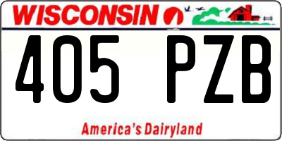 WI license plate 405PZB