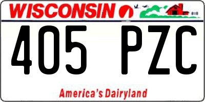 WI license plate 405PZC