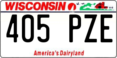 WI license plate 405PZE