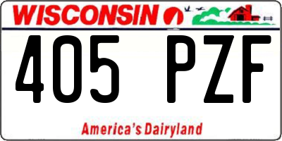 WI license plate 405PZF