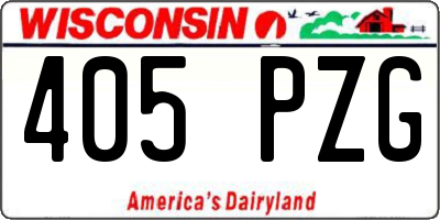 WI license plate 405PZG