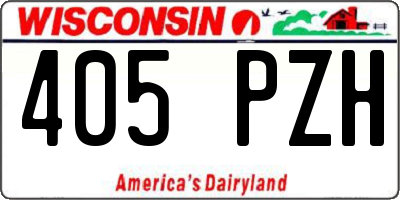 WI license plate 405PZH