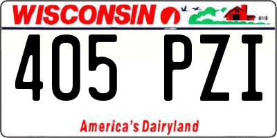 WI license plate 405PZI