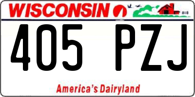 WI license plate 405PZJ