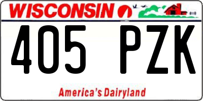 WI license plate 405PZK