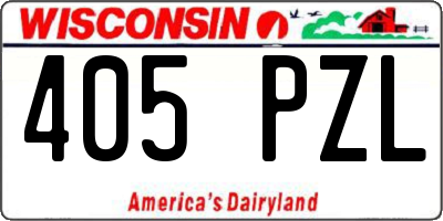 WI license plate 405PZL
