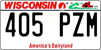 WI license plate 405PZM