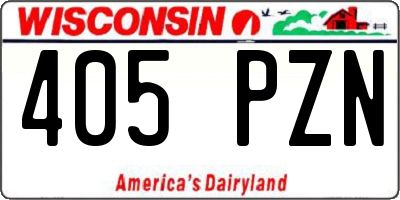 WI license plate 405PZN