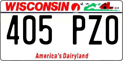WI license plate 405PZO