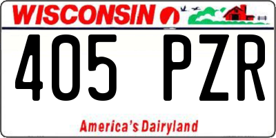 WI license plate 405PZR