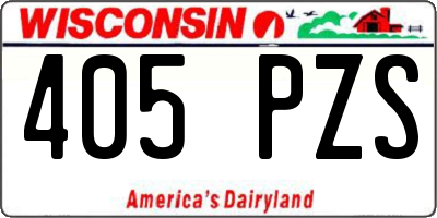 WI license plate 405PZS