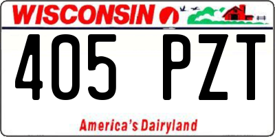 WI license plate 405PZT
