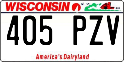 WI license plate 405PZV