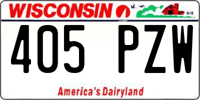 WI license plate 405PZW