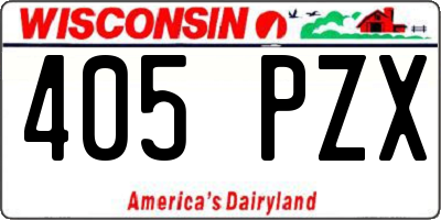 WI license plate 405PZX