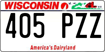 WI license plate 405PZZ