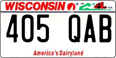 WI license plate 405QAB