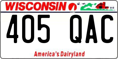 WI license plate 405QAC
