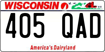 WI license plate 405QAD