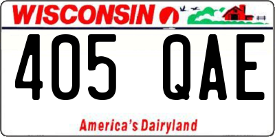 WI license plate 405QAE