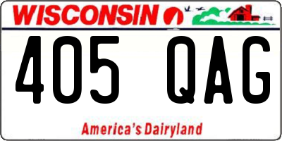 WI license plate 405QAG