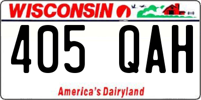 WI license plate 405QAH