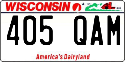 WI license plate 405QAM