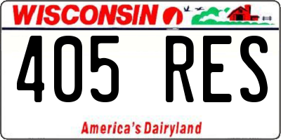 WI license plate 405RES