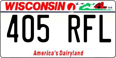 WI license plate 405RFL