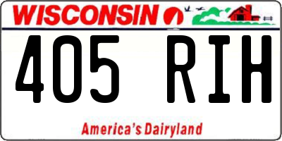 WI license plate 405RIH