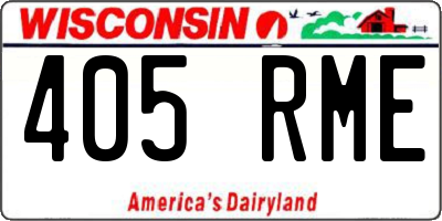 WI license plate 405RME