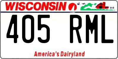 WI license plate 405RML