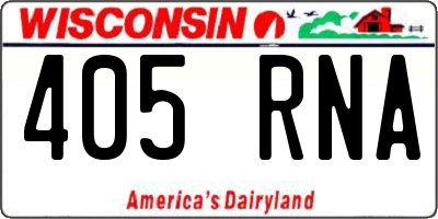WI license plate 405RNA