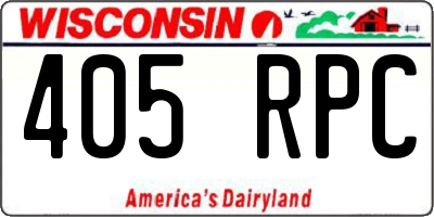 WI license plate 405RPC
