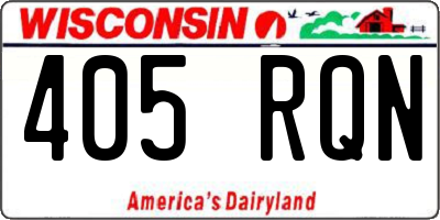WI license plate 405RQN