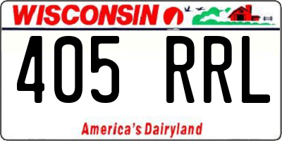 WI license plate 405RRL