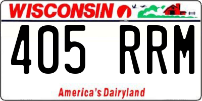 WI license plate 405RRM