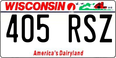 WI license plate 405RSZ