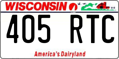 WI license plate 405RTC