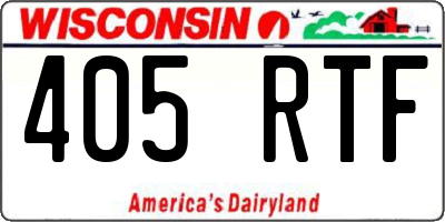WI license plate 405RTF
