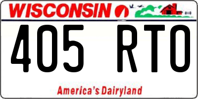 WI license plate 405RTO