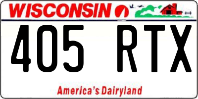 WI license plate 405RTX