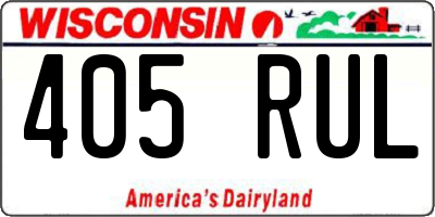 WI license plate 405RUL