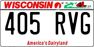 WI license plate 405RVG