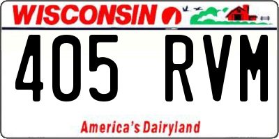 WI license plate 405RVM