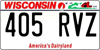 WI license plate 405RVZ