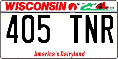 WI license plate 405TNR