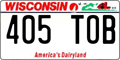 WI license plate 405TOB