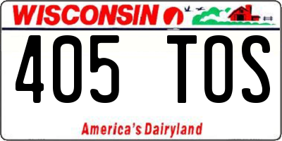 WI license plate 405TOS