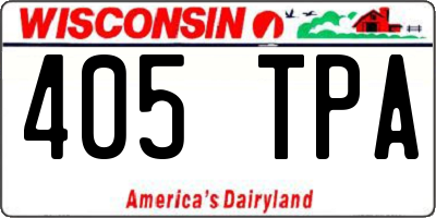WI license plate 405TPA